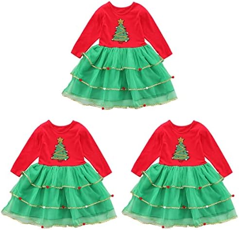 3 парчиња Божиќен Туту Фустан Светки Божиќна Шема Едноделна Девојка Здолниште Од Тул Божиќни Украси Подароци Украси
