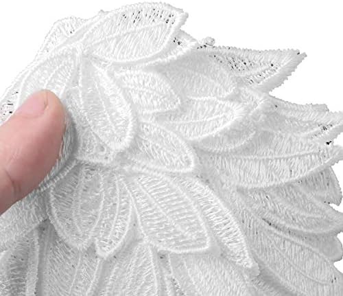 Јета 1 пар ангелски крилја аплики закрпи извезени закрпи значки железо или за шиење декоративна апликација за капа за облека бело