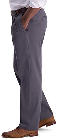 Haggar Men Iron Free Premium Khaki Classic Fit Pleat Front Pant-Regular и големи и високи големини