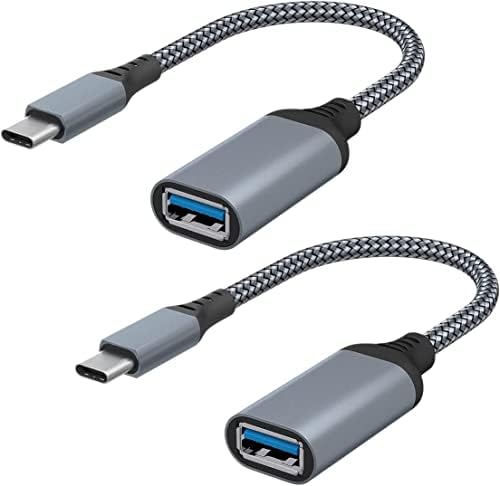USB C до USB3.0 адаптер, 2 пакувања USB C машки до USB 3.0 Femaleенски адаптер, Thunderbolt 3 до USB женски адаптер OTG кабли компатибилни