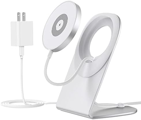 Магнетски безжичен полнач за серии на Apple, Shafge Mag Safe Charger Stand 15W Брз безжичен штанд за полнење/подлога+5FT USB-C кабел за iPhone
