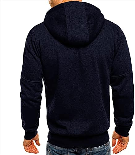 Менски графички дуксери машка машка маскира спортови џемпер со долги ракави патент со качулка со палто мажја лесна качулка