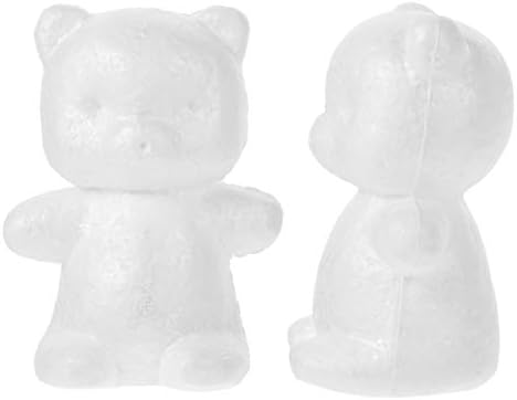 Амосфун 2 парчиња стиропор од полистирен моделирање пена мечка облици занаетчиски топчиња од пена роза мечка Божиќна цветна аранжмани