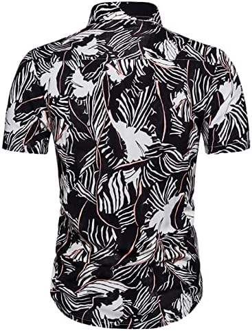 XXVR Менс Хавајски кошули пролет и лето цветни шарени печати обични лап -плажа на отворено одмори со кратки ракави кошули преголема кошула