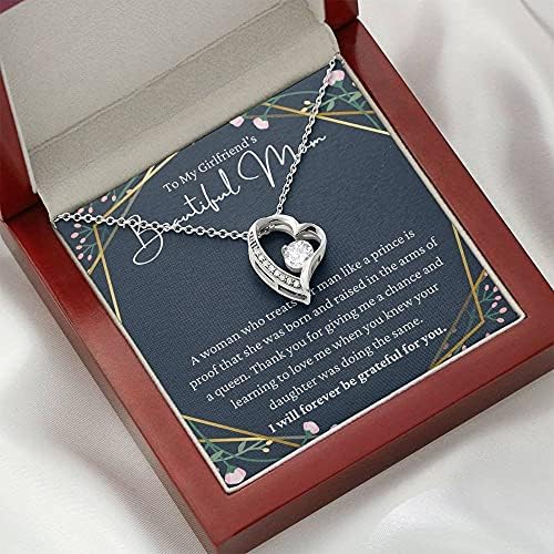 Накит за картички за пораки, рачно изработено ѓердан- Персонализирано срце за подароци, подарок за мајка на девојка, подарок за мајка