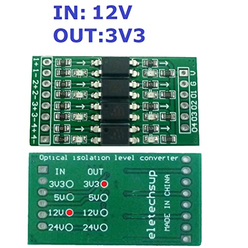 4Channels In 12V Out 3.3V Дигитална логика на ниво на конверзија PNP/NPN до NPN Оптичка изолација табла за Arduino Uno Nano STM32 AVR