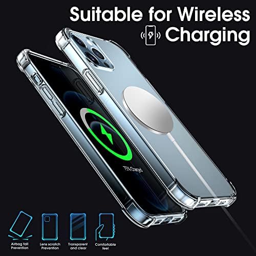 Migeec за iPhone 12 Pro Max Clear Case Shockproufe Телефонски Капак Заштитна Телефонска Кутија, 6,7 инчи