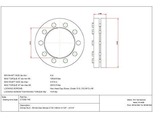 Климакс метали C733M-140 Смарен диск, стандардна должност, челик со цинк позлатени надворешни прстени, дијаметар од 140 мм,