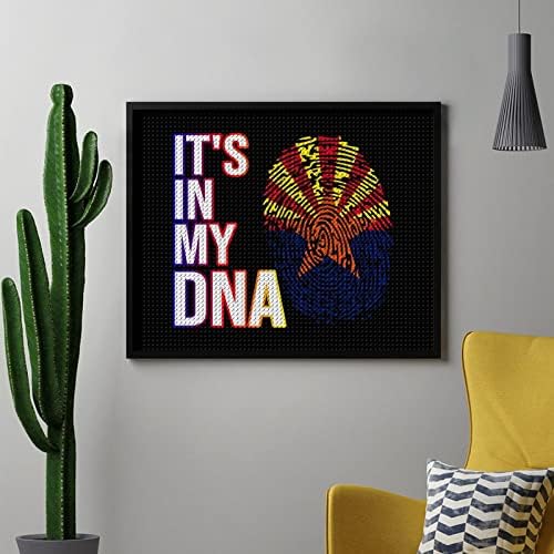 Тоа е во мојата ДНК Аризона Државно знаме Дијамантски комплети за сликање 5D DIY целосна вежба Rhinestone Arts Wall Decor за возрасни