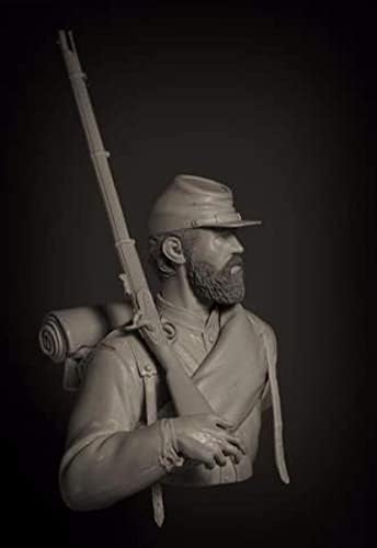Гудмоел 1/10 Античка американска граѓанска војна пешадиска смола биста модел / необјавен и необоен војник умирачки комплет / LW-548