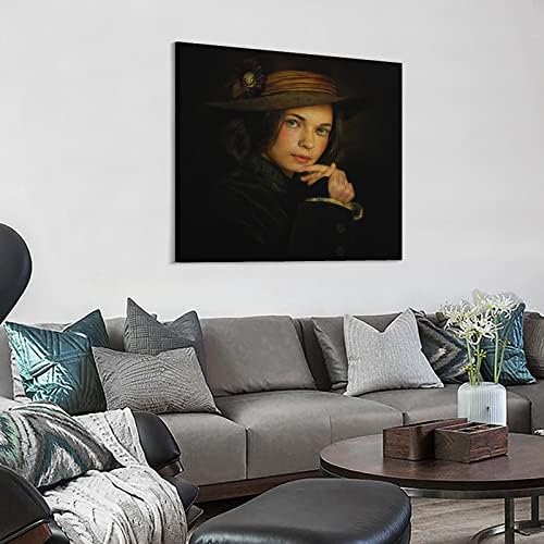 Постери Портрет Постер На Убава Жена Со Црна Шамија Blackетски Постер На Женска Соба Платно Ѕид Уметност За Дневна Соба Спална