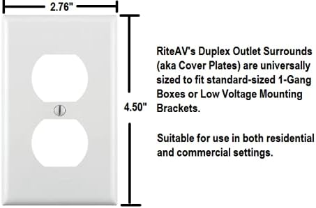 Riteav Duplex Outplet Wallидна плоча, капакот на излезот на садот, капакот на електричен приклучок, стандардната големина 1-банда-бела