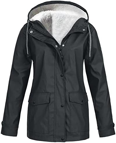 Дескулно зимски јакни за жени водоотпорен топол качулка со крзно од дожд, обложен со долги ракави, палто за снег спортски кампување врвови