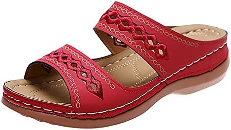 Сандали на Yhiwu за жени лето удобно се лизгаат на клинови Сандал меко дно за дишење, комфорни слајдови сандали