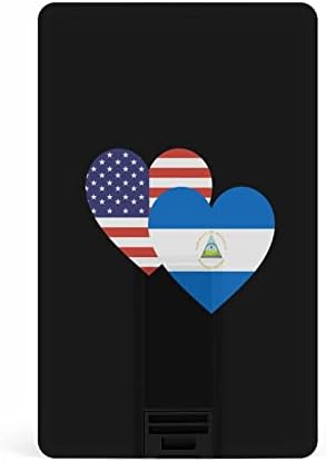 Никарагва Американско Знаме ЗА Срце УСБ Меморија Стап Бизнис Флеш-Дискови Картичка Кредитна Картичка Банкарска Картичка Форма