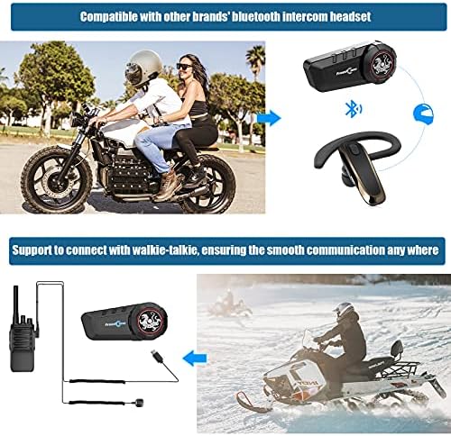 FreedConn KY - Pro Мотоцикл Шлем Водоотпорен И Безжичен Bluetooth Слушалки/FM Радио/1000m Домофон/6 Возачи Домофон/Мото Велосипедизам &засилувач;