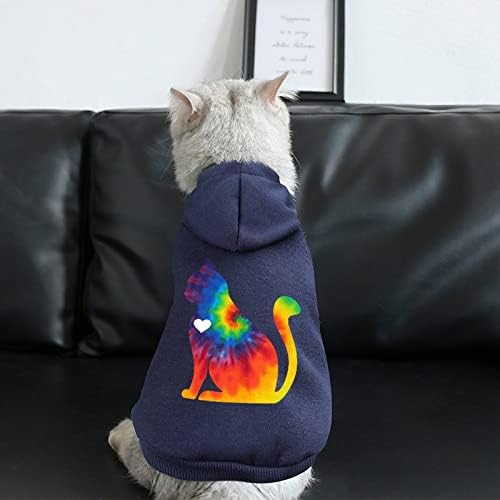 Врзајте боја мачка со срце едно парче кучиња костум облека за домашни миленици со додатоци за миленичиња за кученце и мачка xs