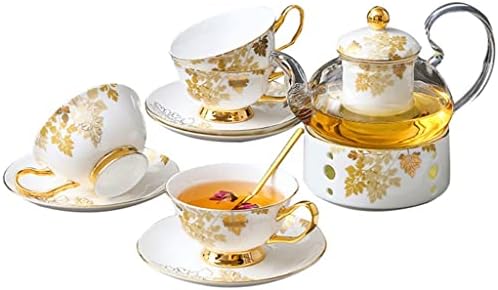 Грет британски попладневен чај, миризлив чај, чај сет, стакло, овошен чајник, свеќа, загреана цветна чајник, коска од кинески цвеќиња
