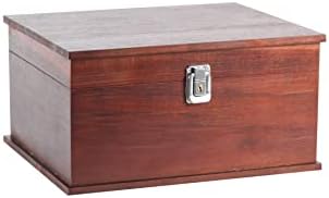 Хокерц Дрвена кутија со капак со шарки | Голема кутија за Спомен | Премиум украсни кутии за спомен со капаци | рачно изработена кутија од дрво