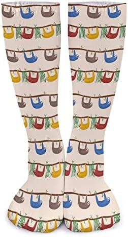 ПЛЕВЕЛКЕЈАТ Симпатична Висечка Мрзливост Дебели Чорапи Новина Смешно Печатење Графички Секојдневни Чорапи Со Топла Средна Цевка За Зима