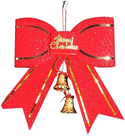 Декорација на новогодишна елка црвена голема лак вратоврска 13см со смола од украс на пуканки со приврзоци