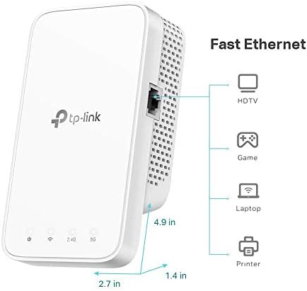 TP-Link AC750 WiFi Extender, опфаќа до 1200 Sq.ft и 20 уреди, Extender WiFi опсег со двојна опсег, WiFi Booster за проширување на опсегот на