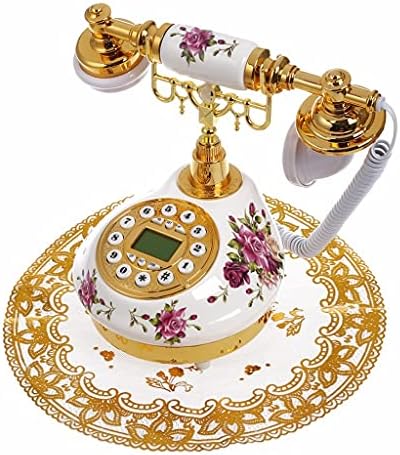 N/A антички фиксни телефонски телефон со датум на повик за датум за прилагодување на часовникот без батерија класичен телефон за домашна канцеларија