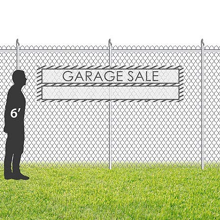 CGSignLab | „Продажба на гаража -Стрип бело“ отпорен на ветер, винил банер на отворено | 8'x2 '