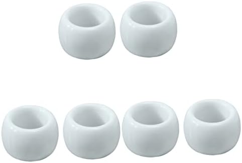 Cabilock 6 парчиња решетка за заби, бела за складирање кујнски држачи керамички држави електрични мини држачи за четкички керамика