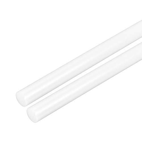 Uxcell 2pcs пластична тркалезна шипка 5/16 инчи дијаа 20 инчен бел полиоксиметиленски шипки Инженеринг пластични кружни шипки