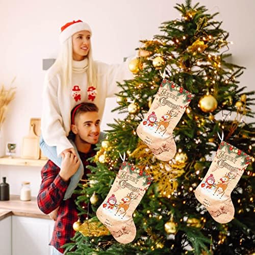 Персонализирани божиќни чорапи, вклучувајќи ги и Детските снежни деца со Дедо Мраз со техники