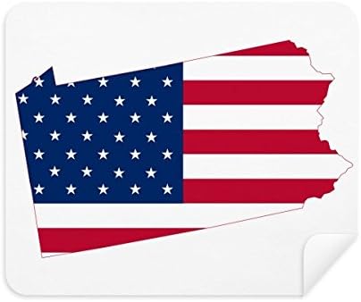 Пенсилванија Америка Мапа Ѕвезди Ленти Знаме Чистење Крпа Екран Почиста 2 парчиња Велур Ткаенина