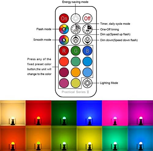 Сијалица ЗА Менување на бојата RGB LED Светилки, Затемнети 5W, 40w Еквивалент, 500LM, E26 Завртка база светилки, Декоративни Поплави Светла, Расположение