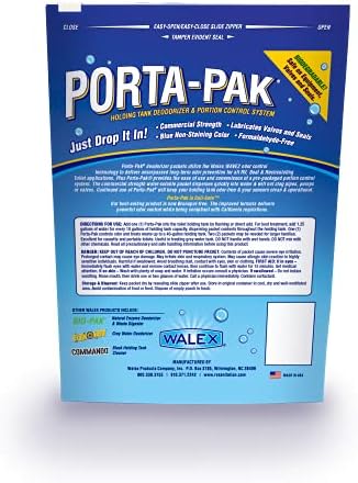 Walex Porta-Pak RV RV Black Holding Tank Deodorizer Drop-ins, свеж мирис, 10 пакети за дезодоризирање