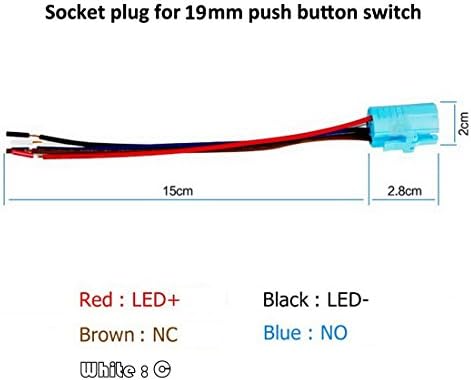 Верфамилиј Ангел Очен прстен 12V бел LED LED 19мм за заклучување на копчето за притискање на копчето 1NO 1NC SPDT Вклучено/Исклучено
