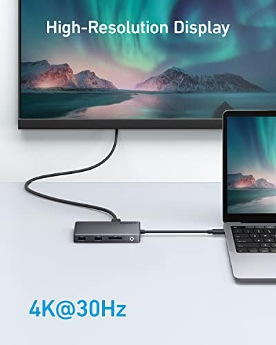 ANKER USB C Центар, 341 USB-C Центар со 3 5GBPS USB-C И USB-Податочни Порти, Max 100w Испорака На Енергија, 4k HDMI Дисплеј, Етернет за Леново,