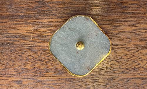 Квадратно Сиво Камено Копче Со Златна Облога За Мебел, Фиоки, Врати , Ормари-Пакување од 10