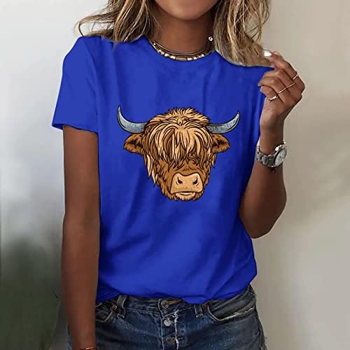 Женски тениски кошули со кратки ракави за кратки ракави, женски обични кратки ракави со кратки ракави, основни летни врвови, лабава чиста крава