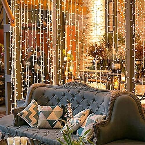 LED стринг Божиќни украси за дома предводена празница за завеси на отворено водоотпорен венец Навидад Среќна новогодишна декорација