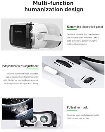 VR SHINECON 3d HD Слушалки ЗА Виртуелна Реалност За Филмови И Игри VR Очила Очила 2k Анти-Сини Леќи, Прилагодлив Ученик &засилувач;