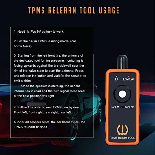 Алатка за ресетирање на TPMS, TPMS Relern алатка 2 во 1 висока точност компактна за F -450 F - 550