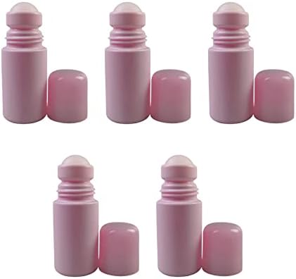 Yonyehong 50ml есенцијално масло за шише поставено 5 парчиња пластично розово празно шише ролери на контејнер за полнење шише за масло