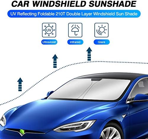 Сончева сенка на шофершајбната Куст за 2012-2023 година Tesla Model S Sunshade Shade Shade Shade Blocks Blocks UV зраци Чувајте го вашиот автомобил