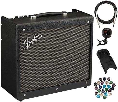 Fender Mustang GTX50 Дигитално моделирање Комбо засилувач пакет со кабел за инструменти, лулка за гитара, приемник и 24-пакувања