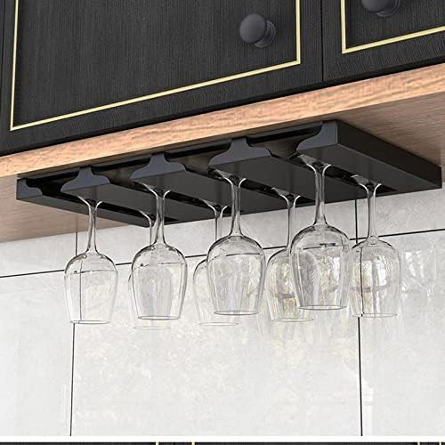 AloncegJBJ држач за вино за вино стаклена решетка под држач за складирање на држачи за складирање метал организатор за бар кујнски држач за висина на кујна