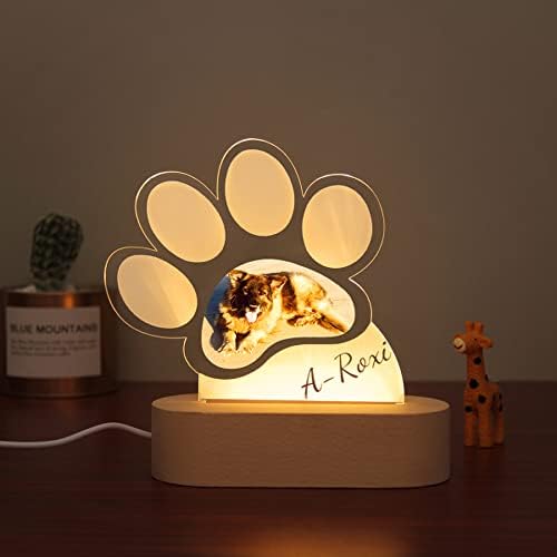 gors Персонализирано LED Осветлување Прекрасно Милениче Куче Мачка ШЕПА USB Ноќно Светло Прилагодено 5 Фотографии Слики Акрилна