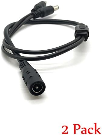 Xenocam 2pack 1 женски до 2 машки начин DC Power Splitter Cable Barrel Plug 5.52.1mm за CCTV камери LED светлосна лента и повеќе
