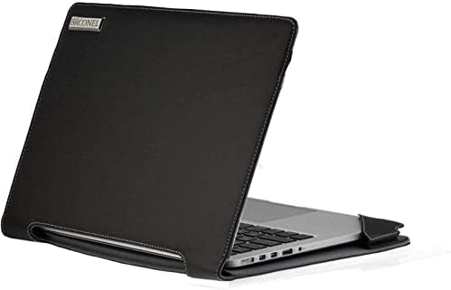 Бронел - Серија на профили - Црна кожа лаптоп кутија компатибилен со Acer Swift X Ultra -Thin Laptop | SFX14-41G 14 “