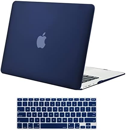 Мозио пластична тврда школка кутија и тастатура за покривање на кожата само компатибилна со MacBook Air 11 инчи, морнарица сина