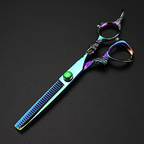 Ножици за сечење на косата, 6 инчи Професионална Јапонија 440C челик зелен змеј рачка за сечење на косата за сечење фризури за слабеење